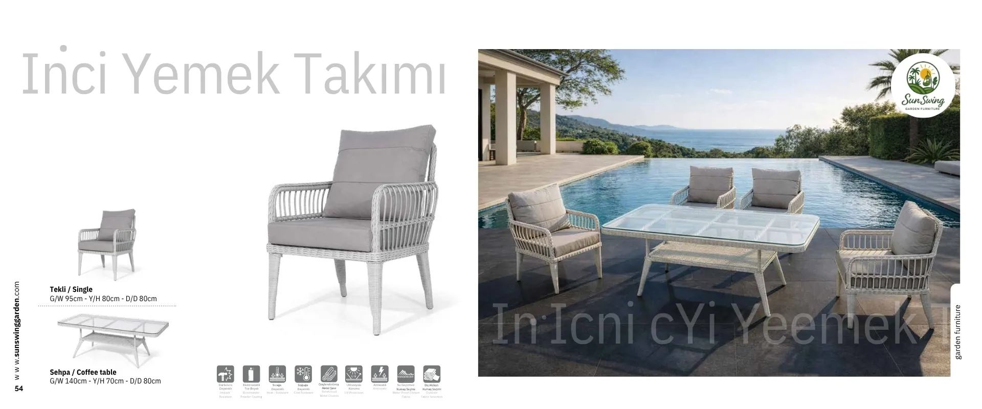 İnci Yemek Bahçe Takımı
