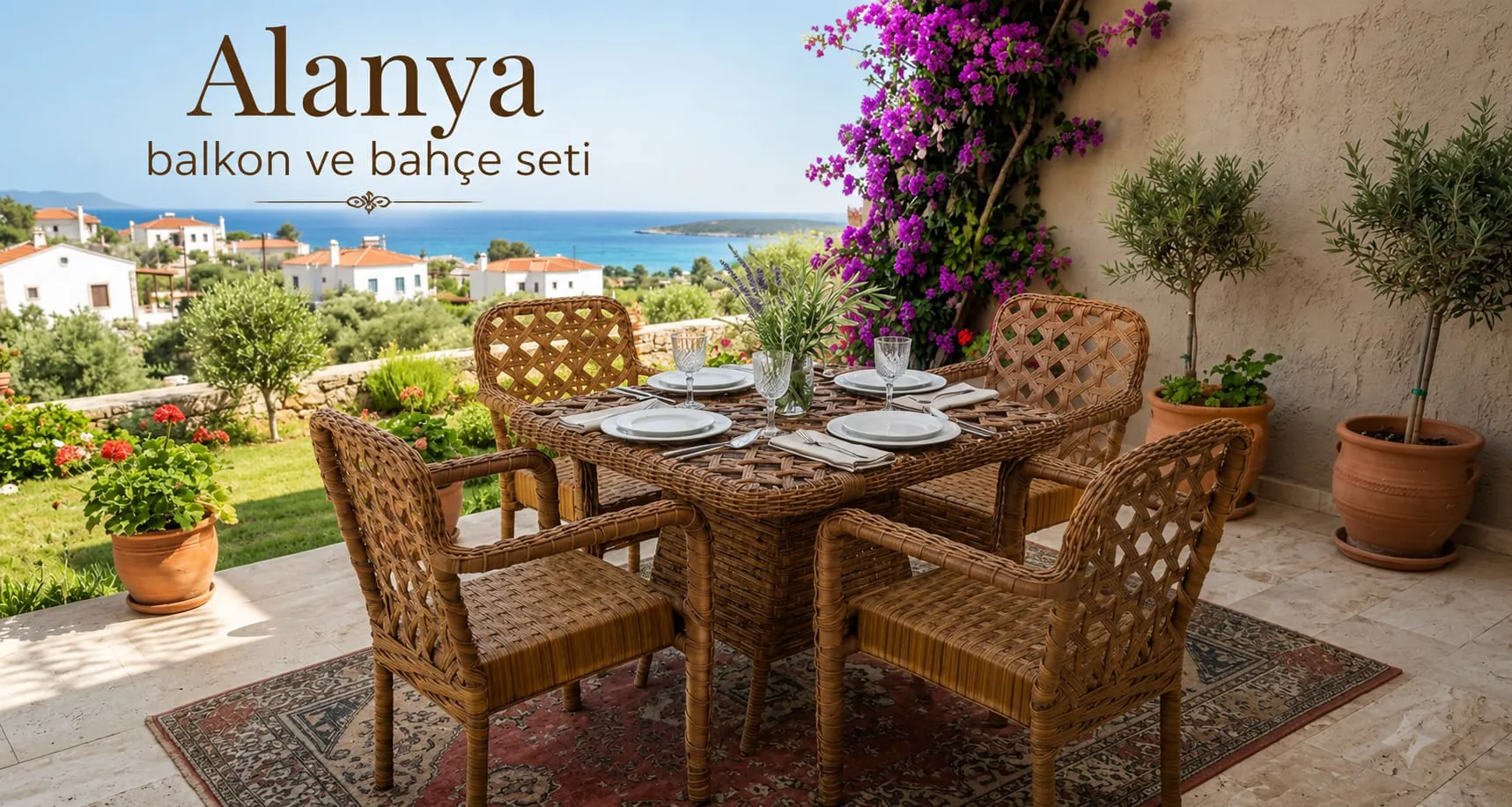 Alanya 4 Kişilik Balkon ve Bahçe Seti