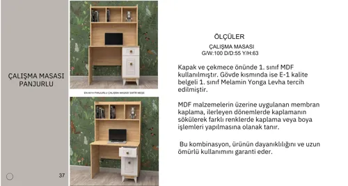 Panjurlu Çalışma Masası
